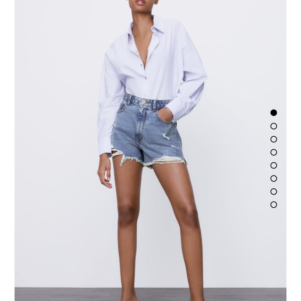 Zara ripped denim shorts